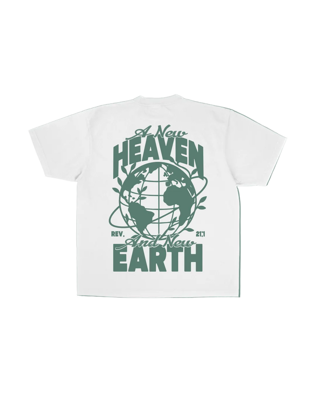 Heaven & Earth White + Green Tee