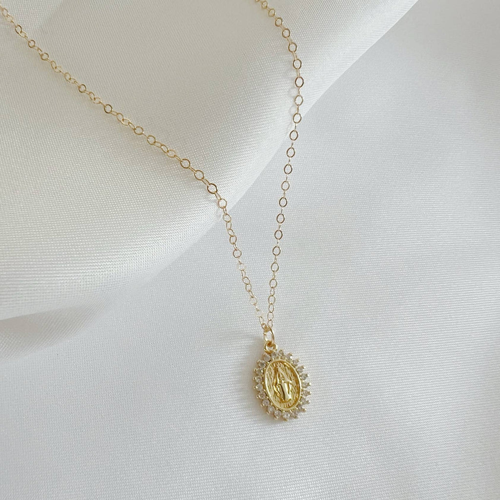 Blessed Mother  Gold Filled Necklace