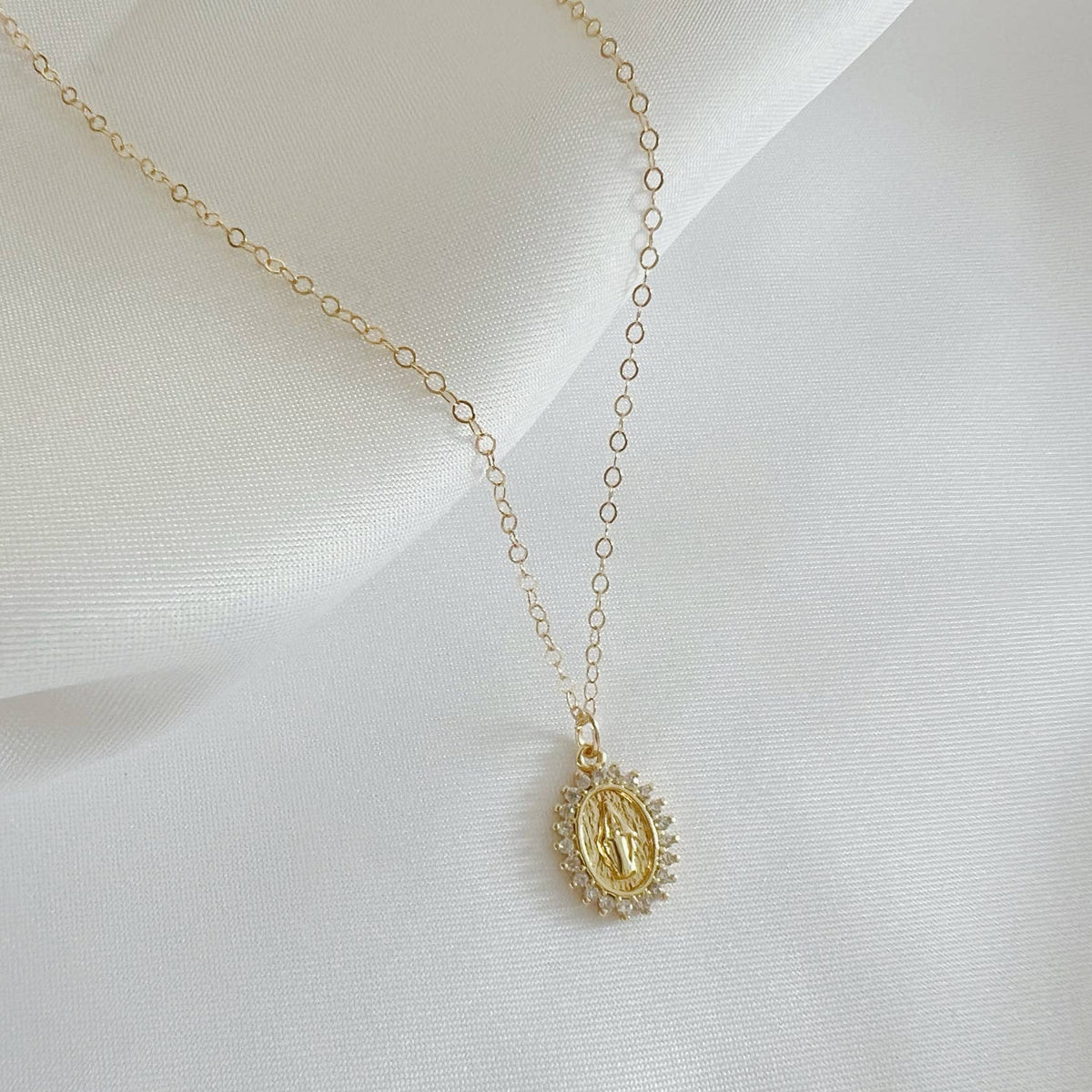 Blessed Mother  Gold Filled Necklace