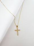Gold Filled CZ Cross Necklace