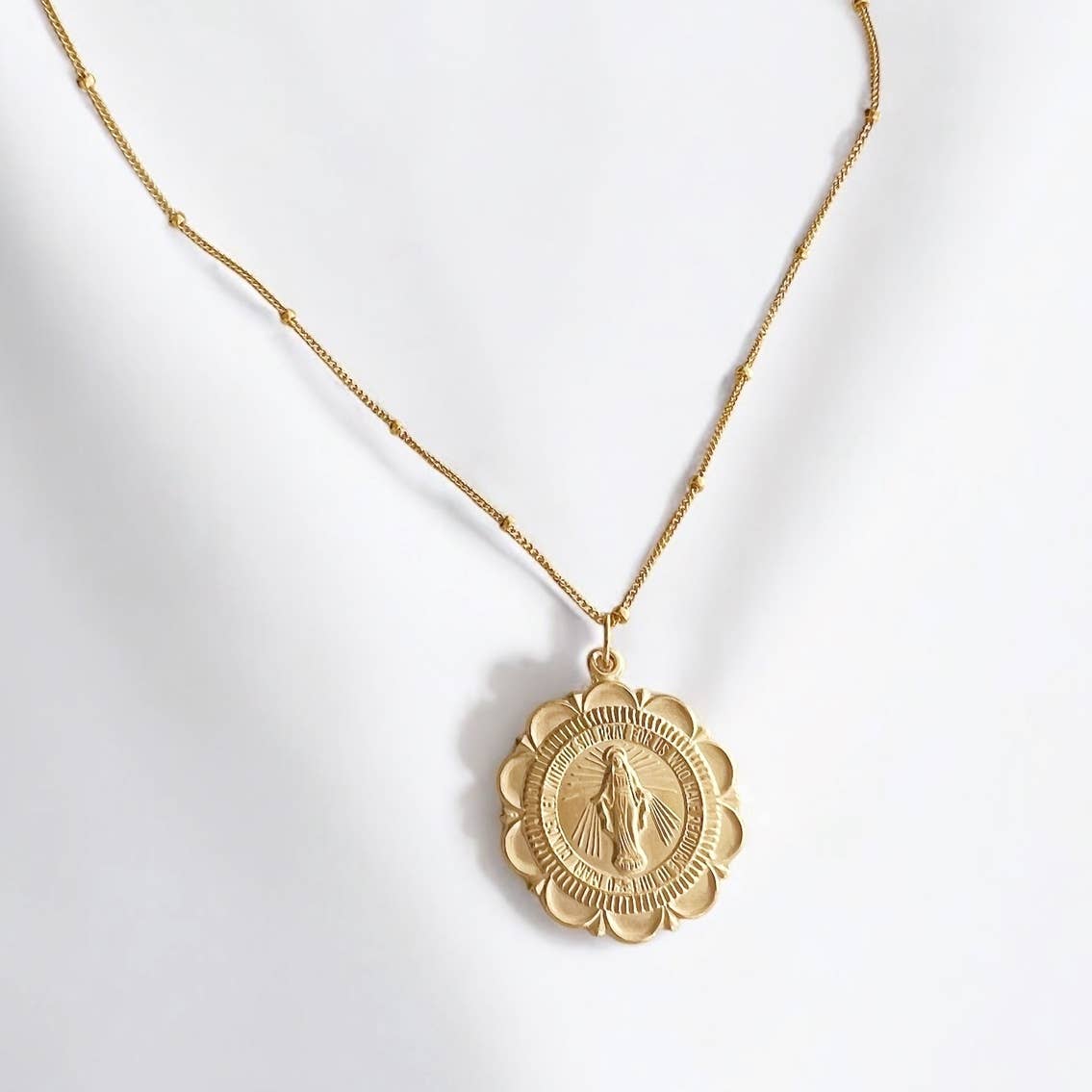 Gold Filled Round Miraculous Medal