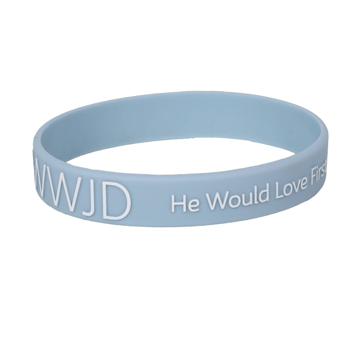 WWJD Light Blue Silicone Bracelet
