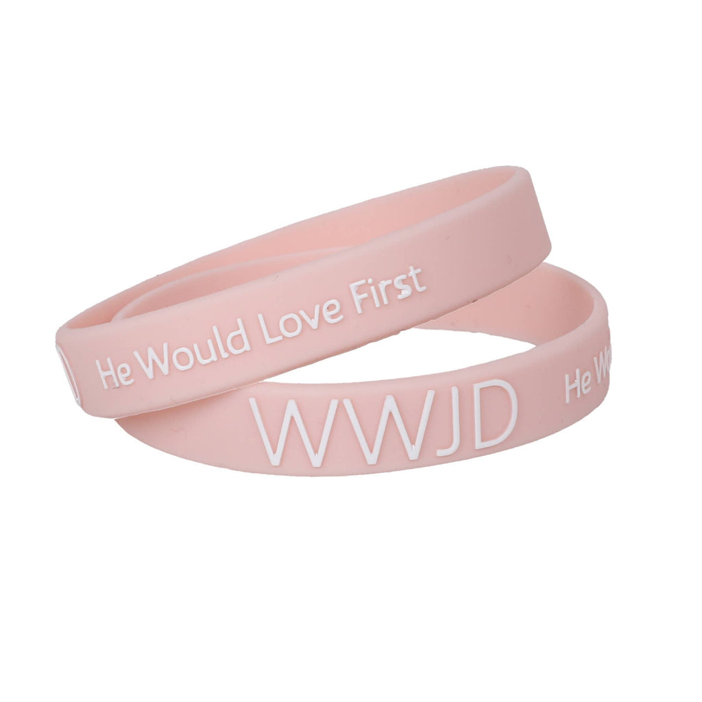 WWJD Light Pink Silicone Bracelet