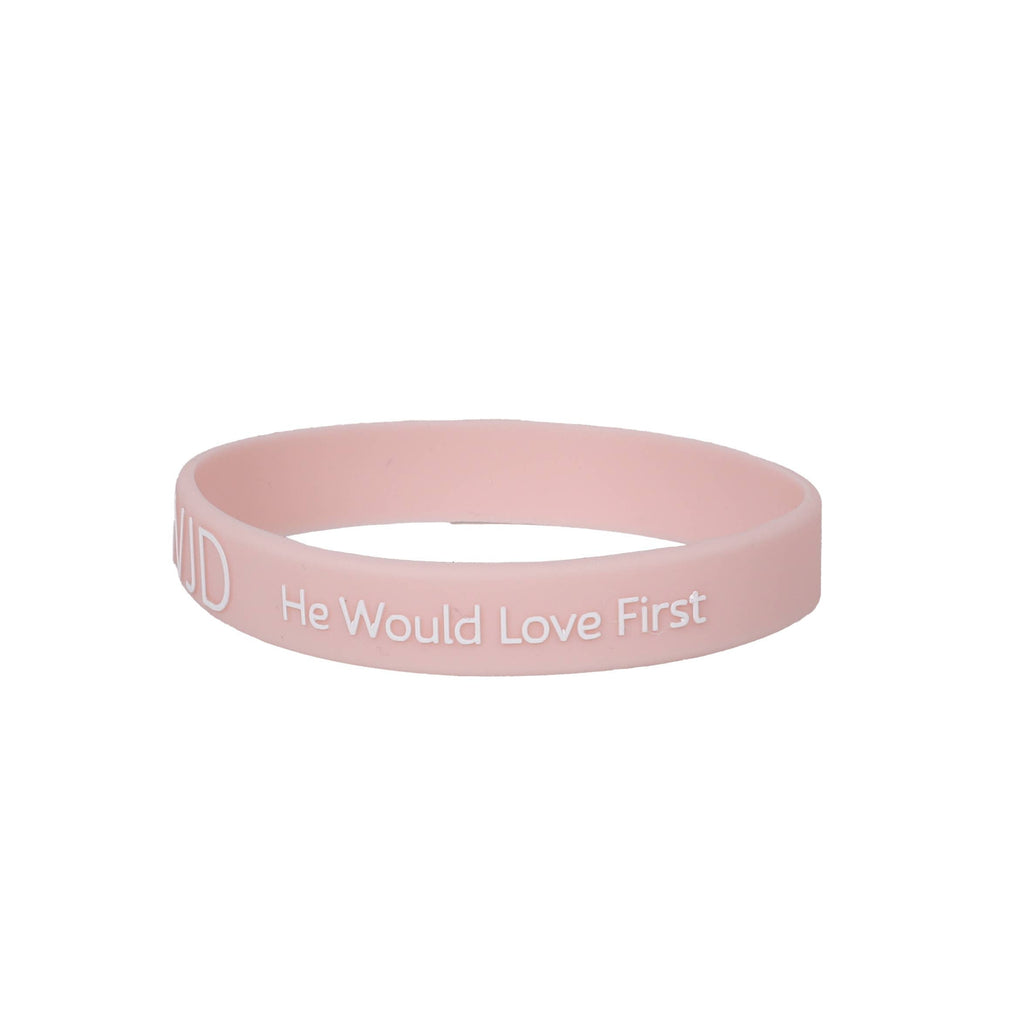 WWJD Light Pink Silicone Bracelet