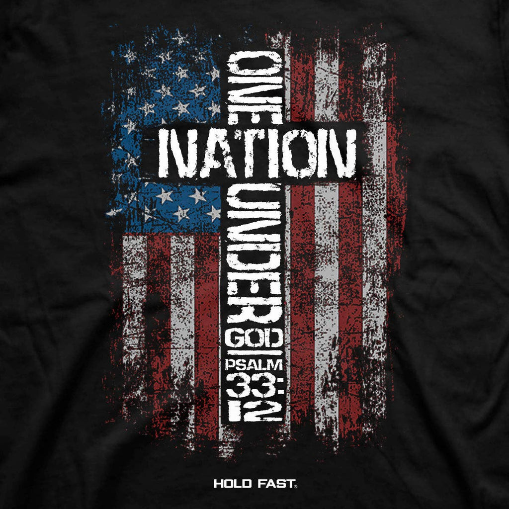 HOLD FAST Mens T-Shirt One Nation Flag