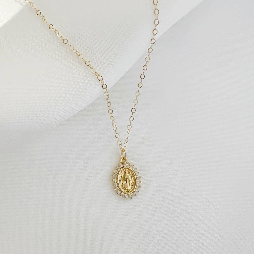Blessed Mother  Gold Filled Necklace