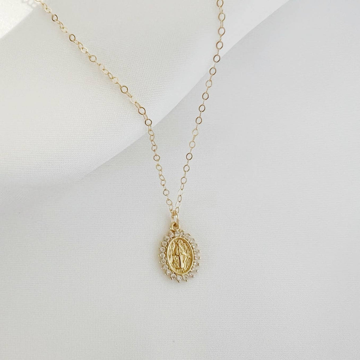 Blessed Mother  Gold Filled Necklace