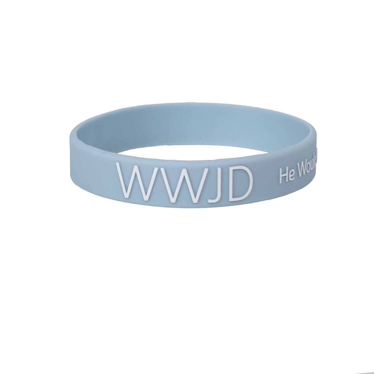 WWJD Light Blue Silicone Bracelet