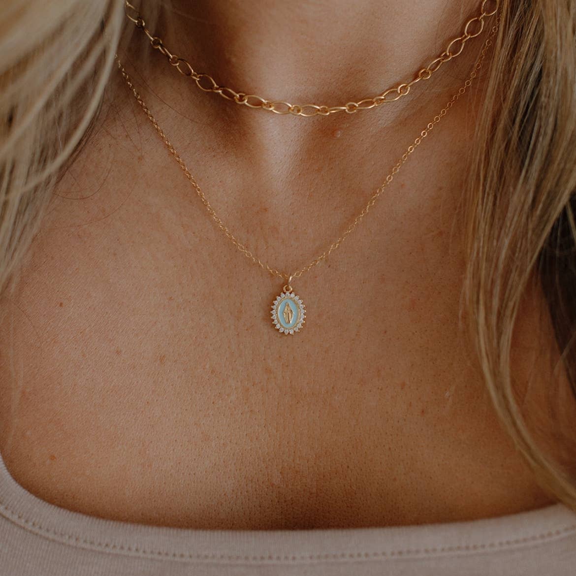 Blessed Mother Gold Filled Necklace