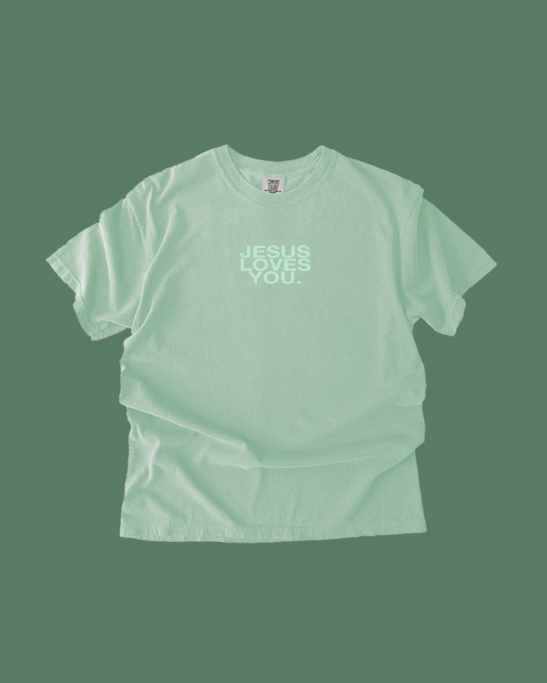Jesus Loves You Washed Mint Tee