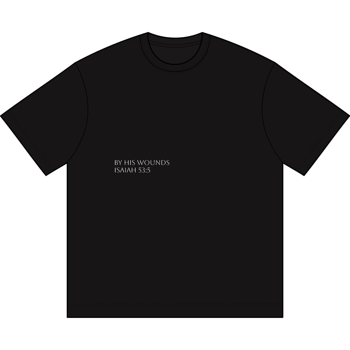 By His Wounds Crucifixion Heayweight Tee