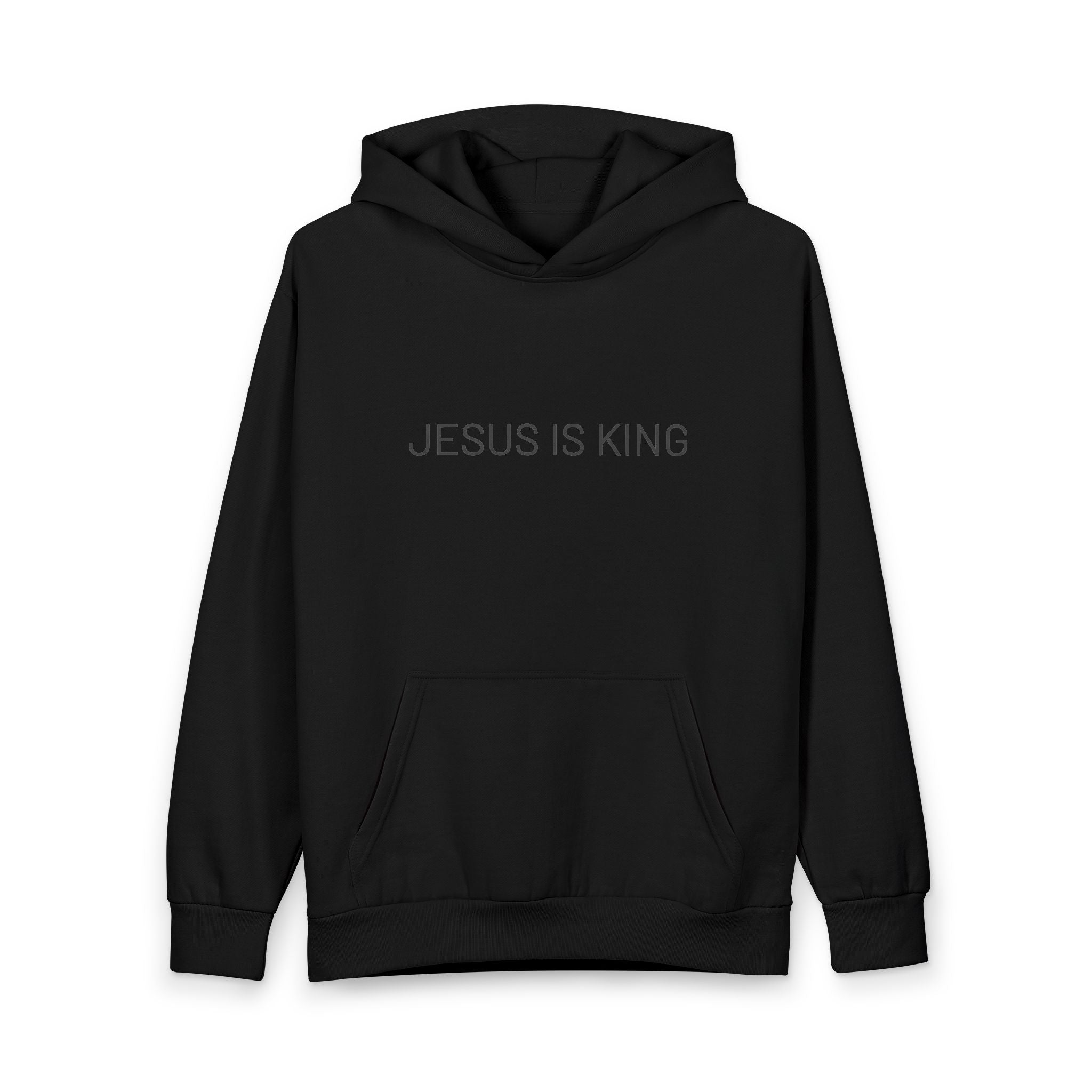 Jesus is King Black Tonal Hoodie