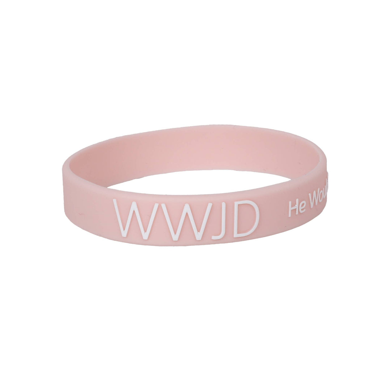 WWJD Light Pink Silicone Bracelet