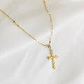 Risen Religious Gold Filled Cross Necklace