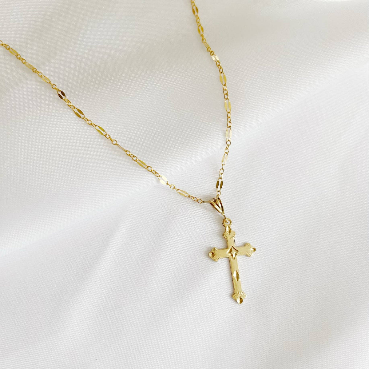 Risen Religious Gold Filled Cross Necklace