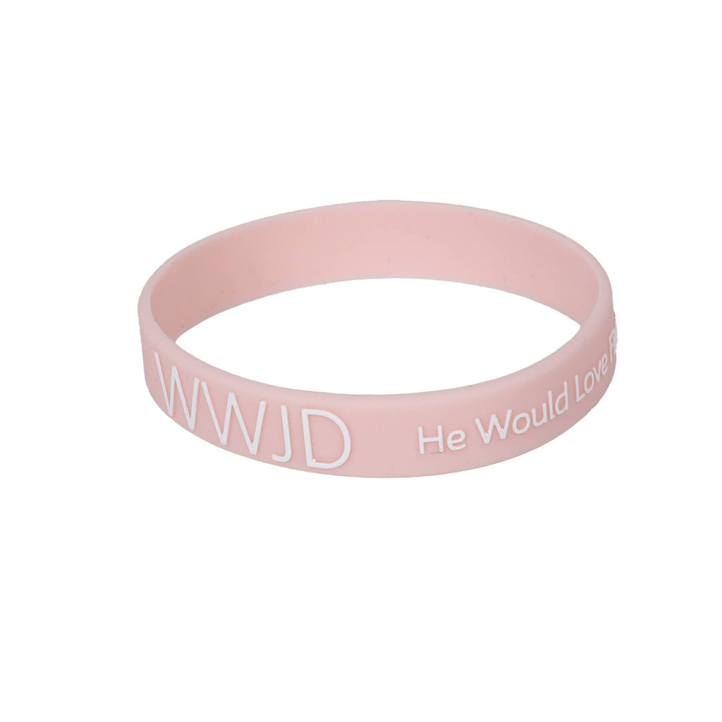 WWJD Light Pink Silicone Bracelet
