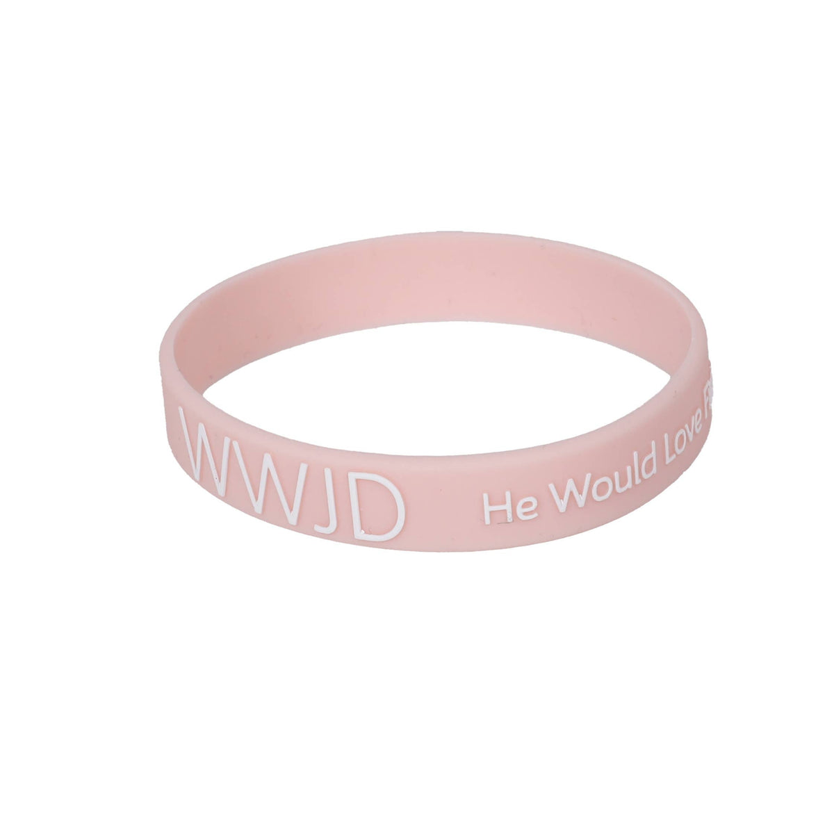 WWJD Light Pink Silicone Bracelet