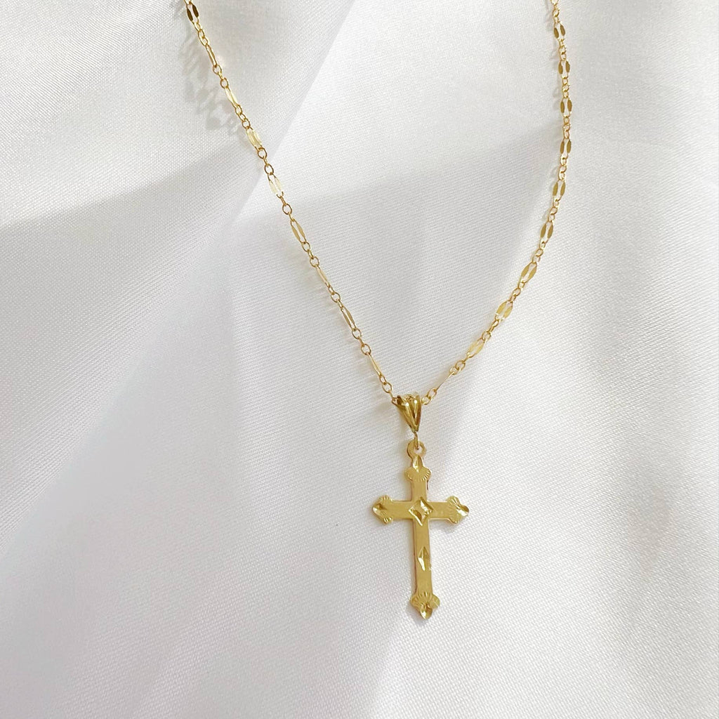 Risen Religious Gold Filled Cross Necklace