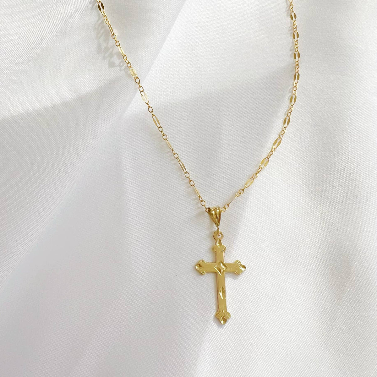 Risen Religious Gold Filled Cross Necklace