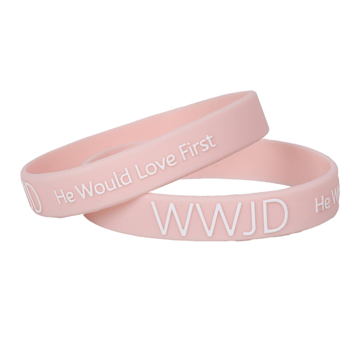 WWJD Light Pink Silicone Bracelet