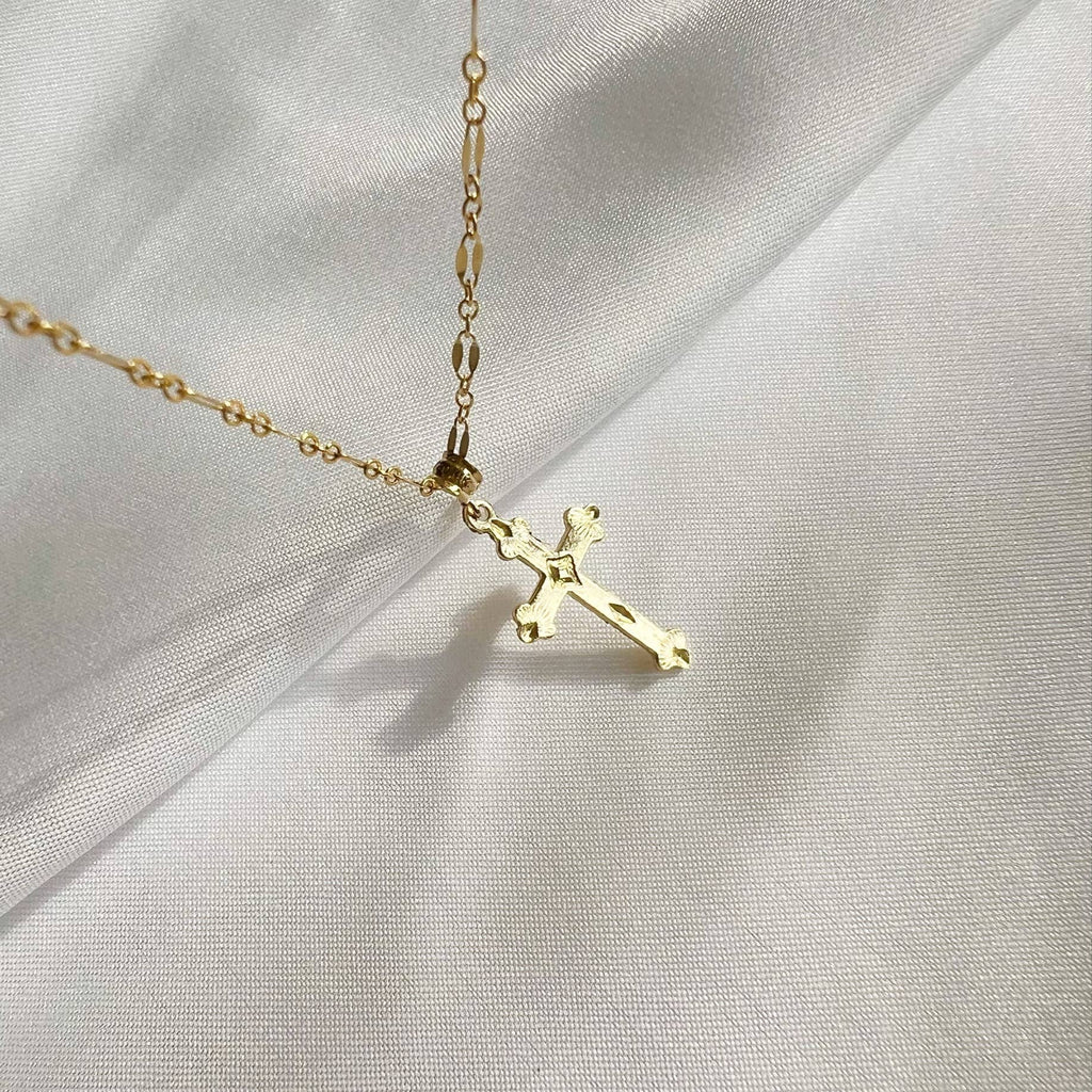 Risen Religious Gold Filled Cross Necklace